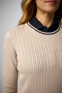 Glenmuir Ladies Asha Crew Neck Micro Cable Midweight Merino Sweater