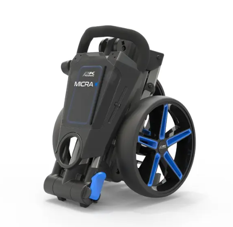 Powakaddy Micra Push Cart Gunmetal/Blue