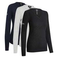 Callaway Ladies Fine Knit V Neck Sweater