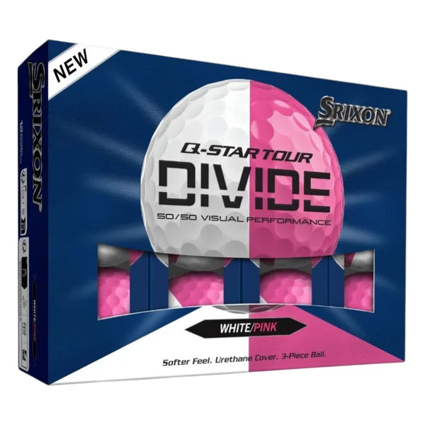Srixon Q-Star Tour Divide 2 White/Pink Golf Balls Dozen